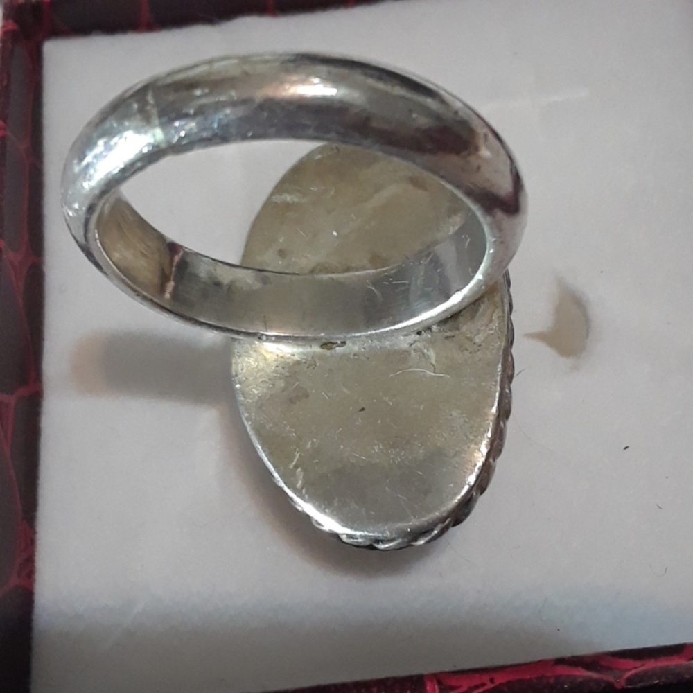 Huge sterling silver jasper ring - Picture 3 of 5